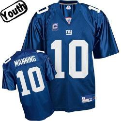 Eli Manning Youth Football Jersey -#10 NY-G Youth Jersey(Blue)