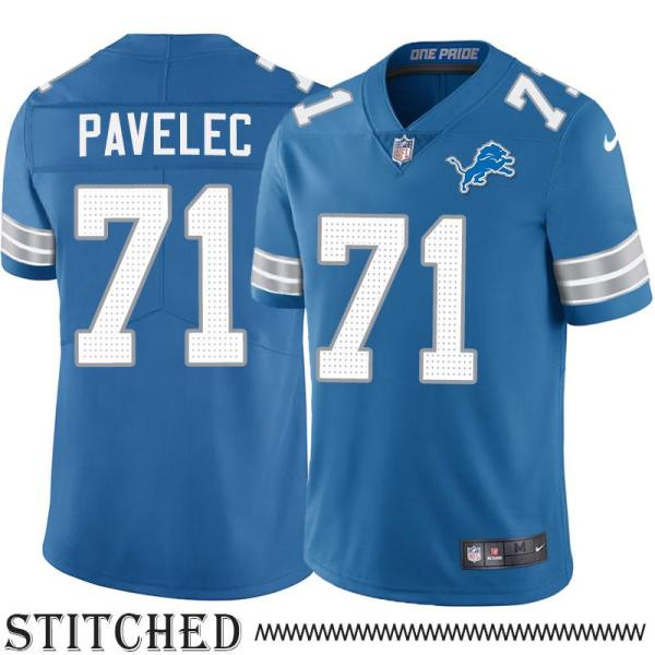 Detroit Lions #71 Ted Pavelec Blue Home Jersey