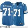 Detroit Lions #71 Ted Pavelec Blue Home Jersey