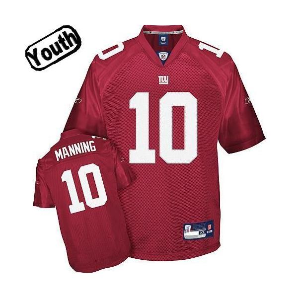 Eli Manning Youth Football Jersey -#10 NY-G Youth Jersey(Red)