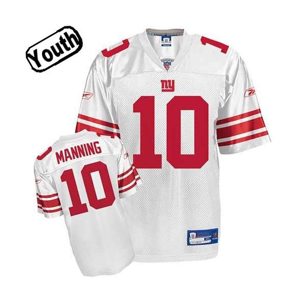 Eli Manning Youth Football Jersey -#10 NY-G Youth Jersey(White)