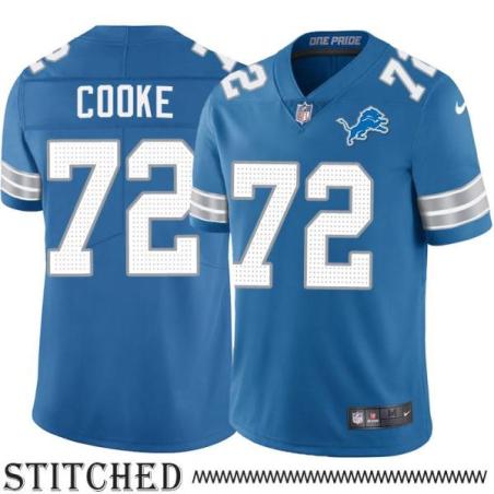 Detroit Lions #72 Bill Cooke Blue Home Jersey