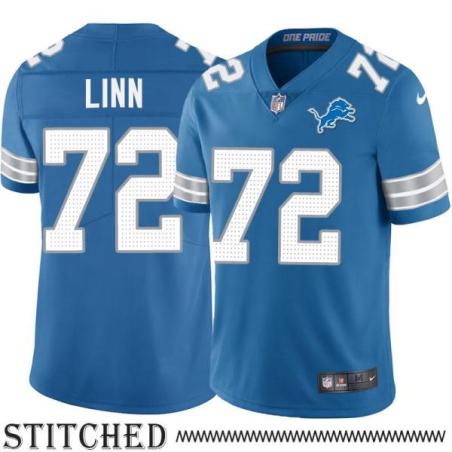 Detroit Lions #72 Jack Linn Blue Home Jersey