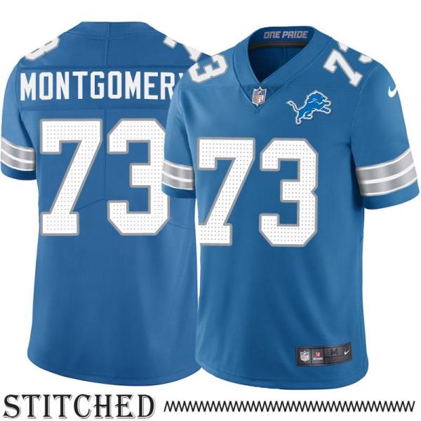 Detroit Lions #73 Jim Montgomery Blue Home Jersey