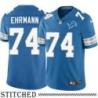 Detroit Lions #74 Joe Ehrmann Blue Home Jersey
