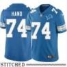 Detroit Lions #74 Larry Hand Blue Home Jersey