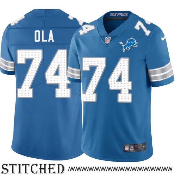 Detroit Lions #74 Michael Ola Blue Home Jersey