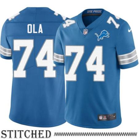 Detroit Lions #74 Michael Ola Blue Home Jersey