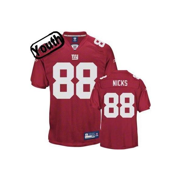 Hakeem Nicks Youth Football Jersey -#88 NY-G Youth Jersey(Red)