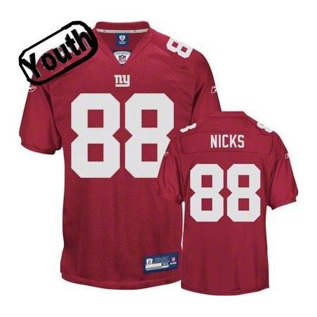 Hakeem Nicks Youth Football Jersey -#88 NY-G Youth Jersey(Red)
