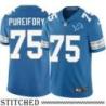 Detroit Lions #75 Dave Pureifory Blue Home Jersey