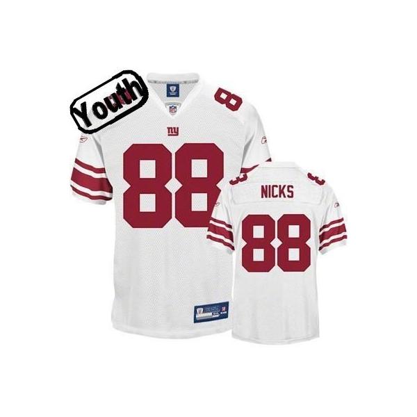Hakeem Nicks Youth Football Jersey -#88 NY-G Youth Jersey(White)
