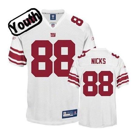 Hakeem Nicks Youth Football Jersey -#88 NY-G Youth Jersey(White)