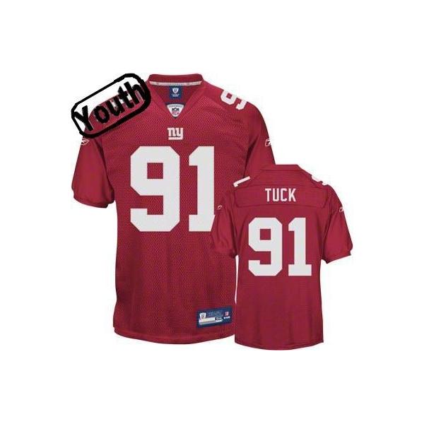 Justin Tuck Youth Football Jersey -#91 NY-G Youth Jersey(Red)
