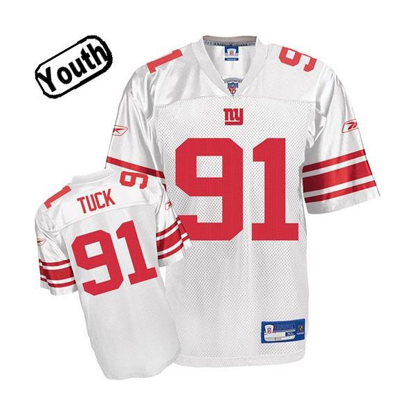 Justin Tuck Youth Football Jersey -#91 NY-G Youth Jersey(White)