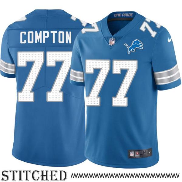 Detroit Lions #77 Mike Compton Blue Home Jersey