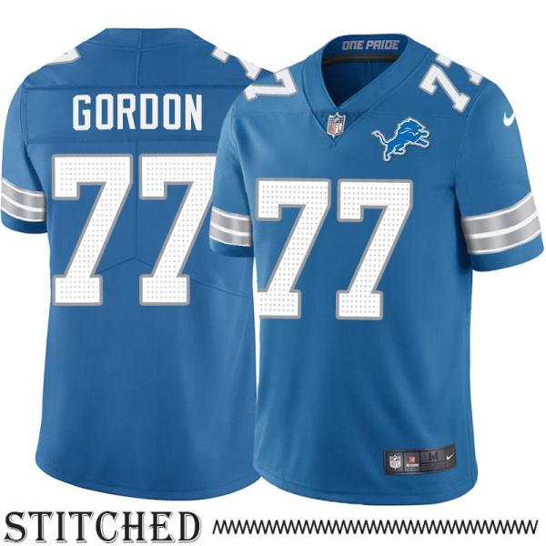 Detroit Lions #77 John Gordon Blue Home Jersey