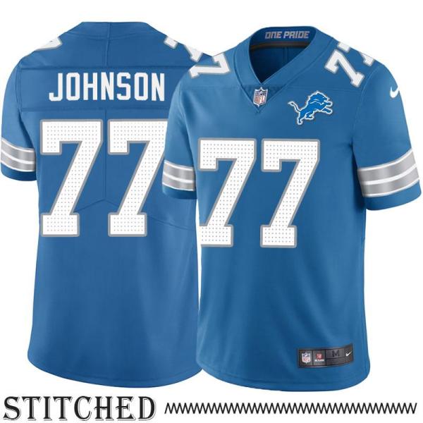 Detroit Lions #77 Rick Johnson Blue Home Jersey