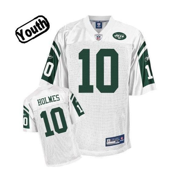 Santonio Holmes Youth Football Jersey -#10 NY-J Youth Jersey(White)