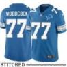 Detroit Lions #77 John Woodcock Blue Home Jersey