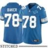 Detroit Lions #78 John Baker Blue Home Jersey