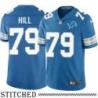 Detroit Lions #79 Sammie Lee Hill Blue Home Jersey