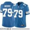 Detroit Lions #79 Langston Moore Blue Home Jersey