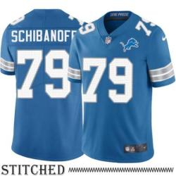Detroit Lions #79 Alex Schibanoff Blue Home Jersey
