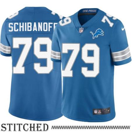 Detroit Lions #79 Alex Schibanoff Blue Home Jersey
