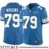 Detroit Lions #79 Kenny Wiggins Blue Home Jersey
