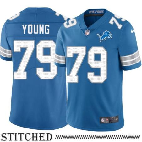 Detroit Lions #79 Willie Young Blue Home Jersey
