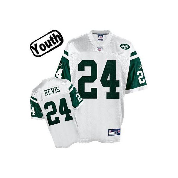Darrelle Revis Youth Football Jersey -#24 NY-J Youth Jersey(White)