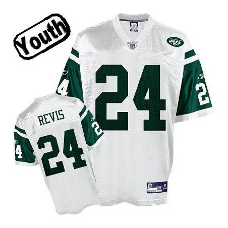 Darrelle Revis Youth Football Jersey -#24 NY-J Youth Jersey(White)