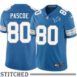 Detroit Lions #80 Bear Pascoe Blue Home Jersey