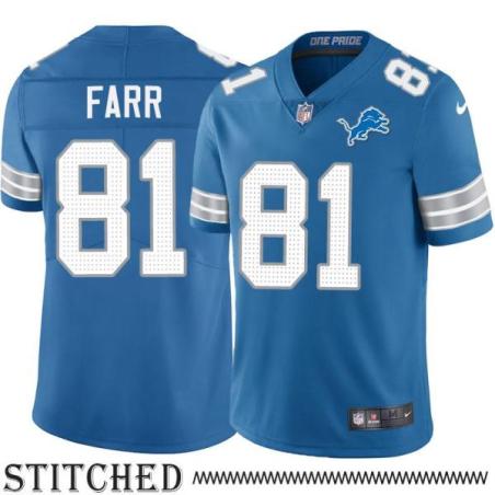 Detroit Lions #81 Mike Farr Blue Home Jersey