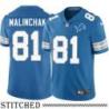 Detroit Lions #81 Bill Malinchak Blue Home Jersey