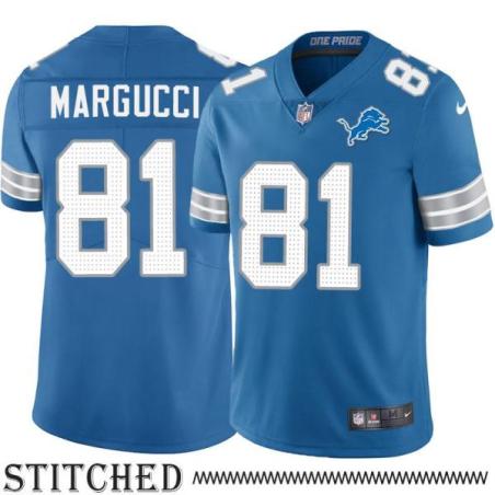Detroit Lions #81 Joe Margucci Blue Home Jersey