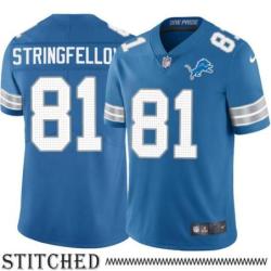 Detroit Lions #81 Joe Stringfellow Blue Home Jersey