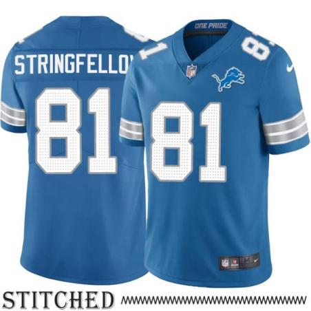 Detroit Lions #81 Joe Stringfellow Blue Home Jersey