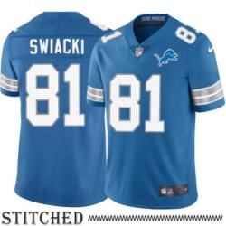 Detroit Lions #81 Bill Swiacki Blue Home Jersey