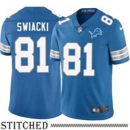 Detroit Lions #81 Bill Swiacki Blue Home Jersey