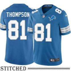 Detroit Lions #81 Marty Thompson Blue Home Jersey