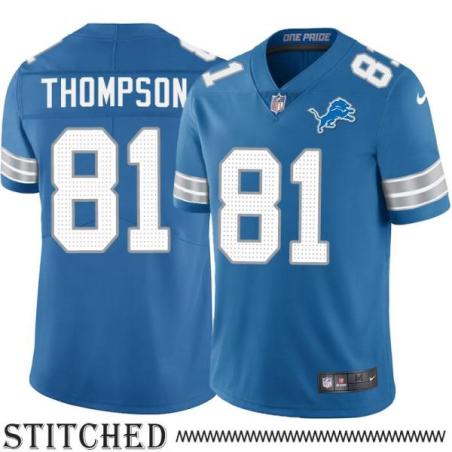 Detroit Lions #81 Marty Thompson Blue Home Jersey