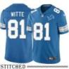 Detroit Lions #81 Mark Witte Blue Home Jersey