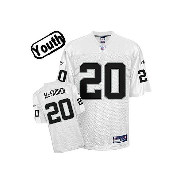 Darren McFadden Youth Football Jersey -#20 Oakland Youth Jersey(White)