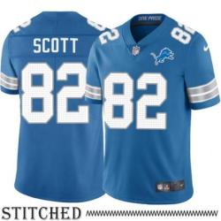 Detroit Lions #82 Perry Scott Blue Home Jersey
