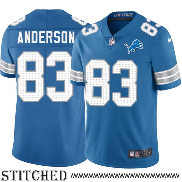 Detroit Lions #83 Courtney Anderson Blue Home Jersey
