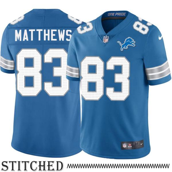 Detroit Lions #83 Aubrey Matthews Blue Home Jersey