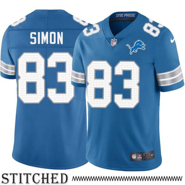 Detroit Lions #83 Jim Simon Blue Home Jersey