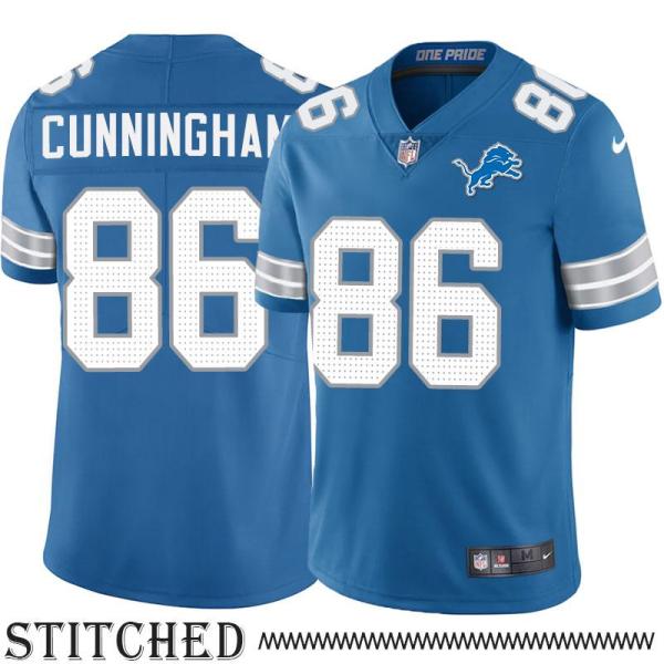 Detroit Lions #86 Jerome Cunningham Blue Home Jersey